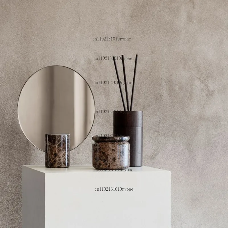 Luxury-lite marble makeup mirror soft furnishing sample room dressing table decorative item mirror