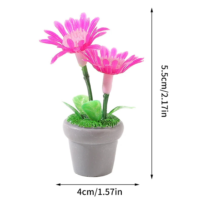 1/12 Dollhouse Miniature Sunflower Plant Potting Model Dollhouse Simulation Potted Plants DIY Home Garden Decor Accessories