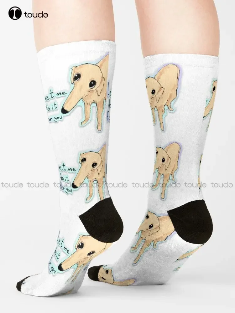 Let Me Do It For You Borzoi Meme Socks Men'S Novelty Socks Personalized Custom Unisex Adult Teen Youth Socks Custom Gift Funny