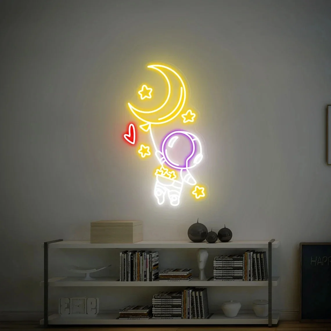 Spaceman  Led Sign Astronaut with Moon Led Kid's Neon Light  Party Neon  Enseigne Lumineuse Bar  Neon Signs for Room Wall Led