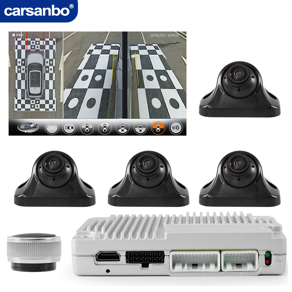 Carsanbo Car Bird's Eye View Camera System 360 Panoramic Camera System 24 Hours Parking Monitoring