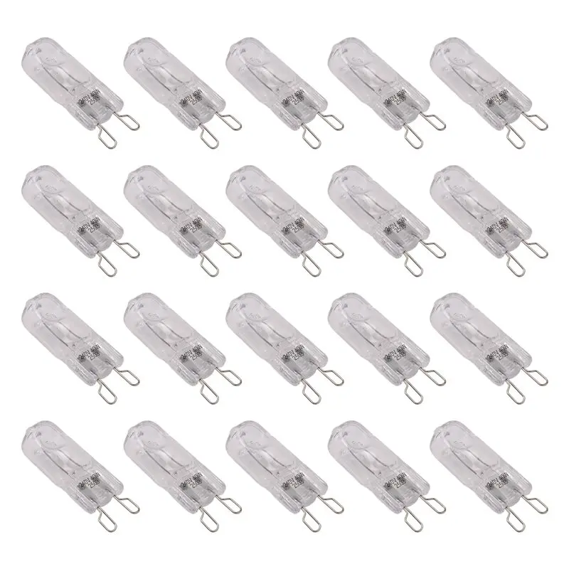 

20Pcs G9 Halogen Light Bulbs, Clear Halogen Lamps Dimmable,Warm White 2800K For Chandeliers,Pendants,Landscape Lights-[Jyqn A78G