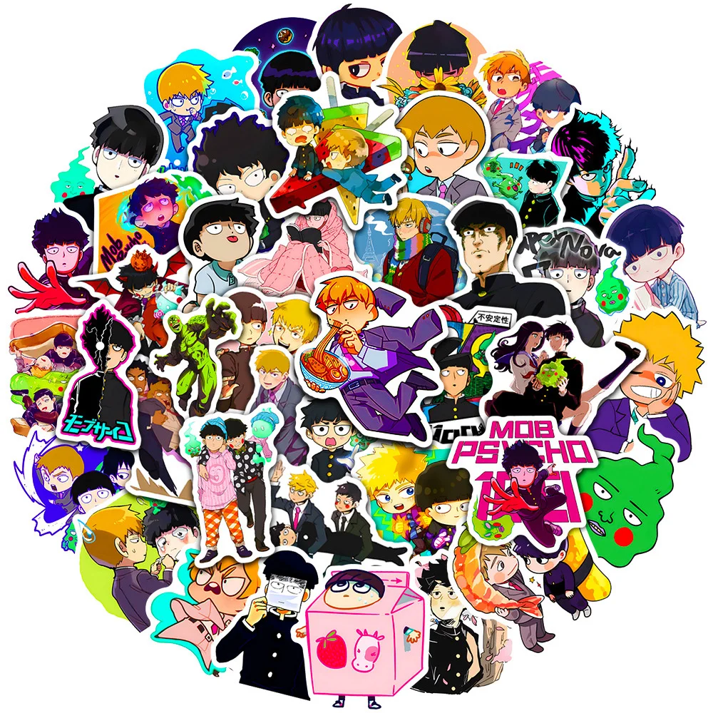 10/30/50pcs Anime Mob Psycho 100 Stickers Kid DIY Toy Decals for Phone Case Water Bottle Bike Cool Cartoon Graffiti Sticker Pack