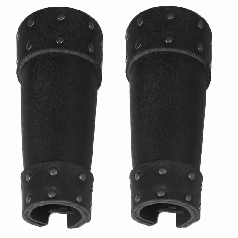 Brazaletes de cuero PU de caballero samurái Medieval, disfraz de pirata vikingo, protector de muñeca para brazo Vintage, guantelete, armadura, accesorio Larp
