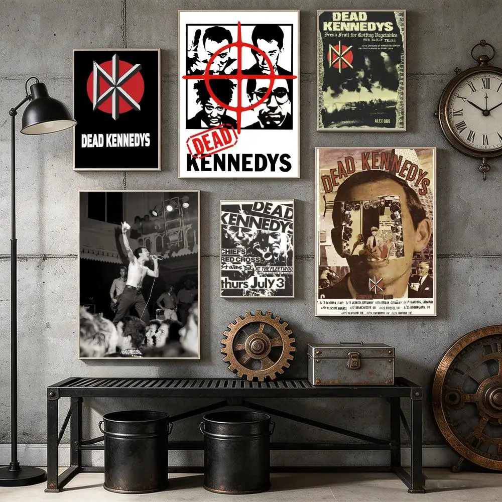 Rock The Dead K-Kennedys Poster Home Bar Wall Art Sticker Waterproof Self-Adhesive Mural for Living Room Bedroom Decor