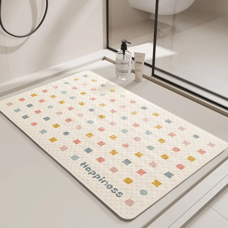 Ins Style Shower Room Bathroom Non-Slip Mat Korean Hotel Pvc Bathing Massage Foot Pad Anti-Falling Sucker Floor Mat for Children