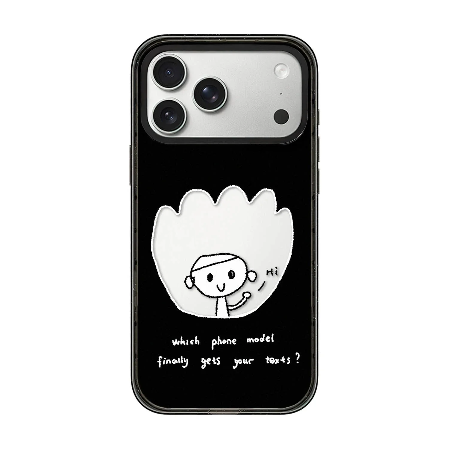 

Cute Line Boy Acrylic Black Border Magnetic Case: Compatible with IPhone 17 16 15 14 13 12 Pro Max 17 Air