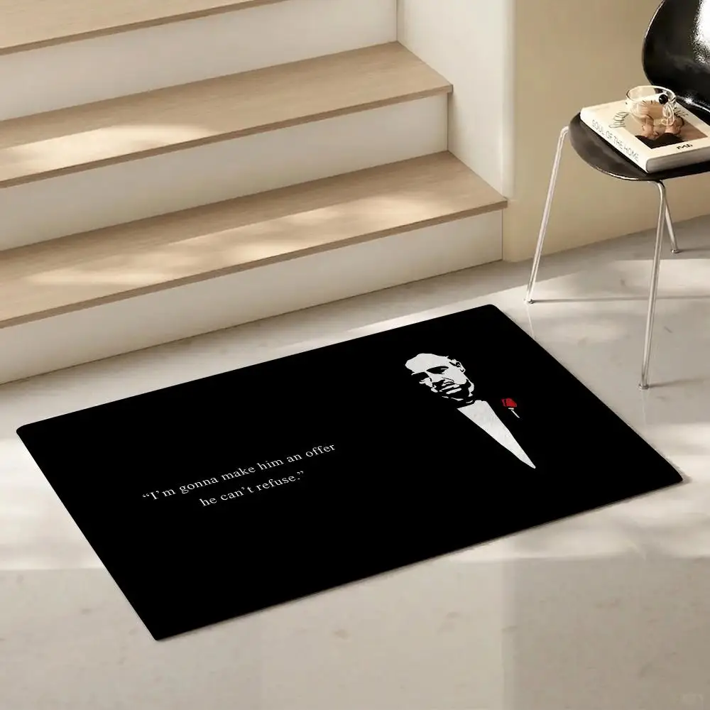 Iconic Movie The Godfather Floor Mat Eco-Friendly Flannel Doormat Non-Slip Odorless Soft Short Plush Indoor Floor Rug