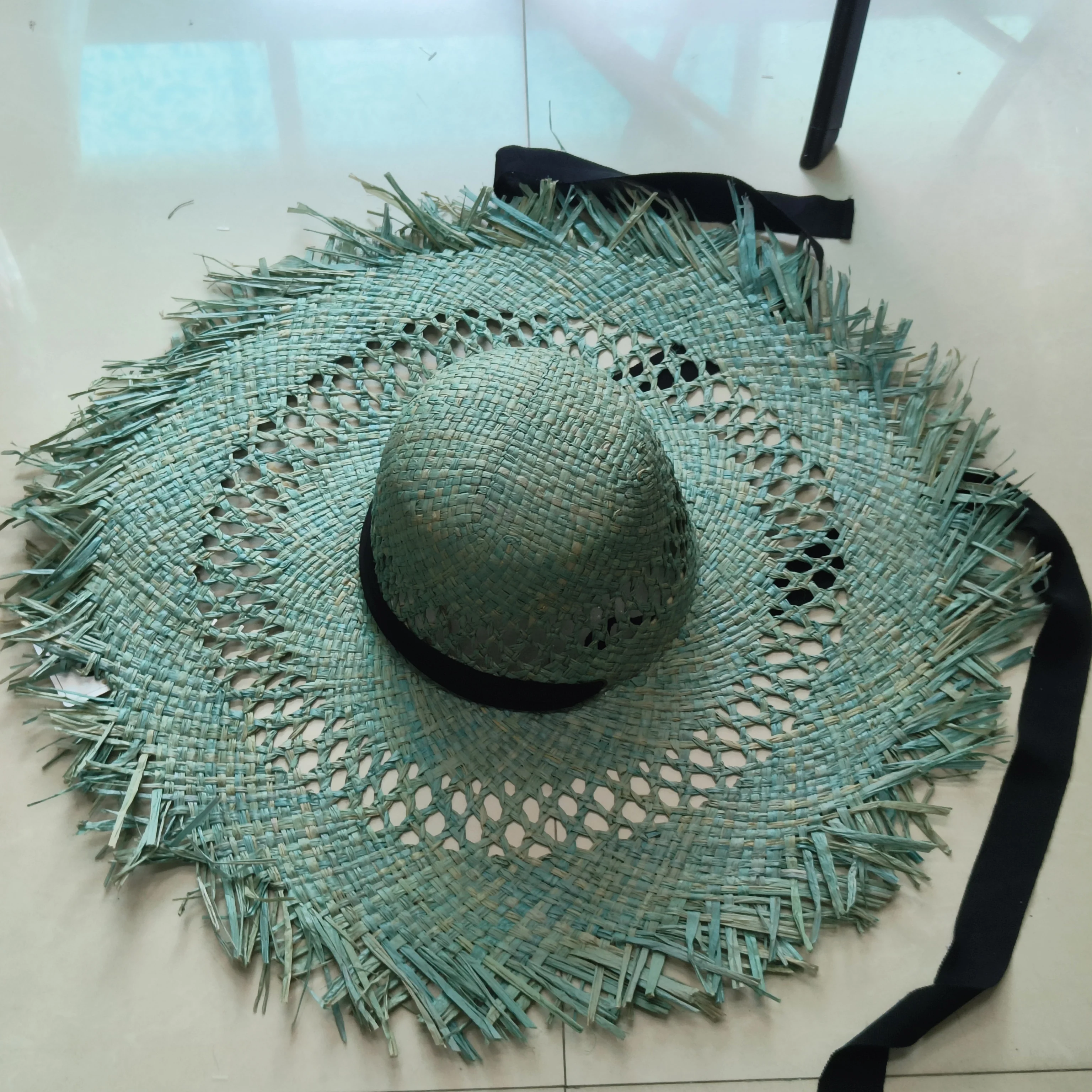 wide brim Raffia straw hat women \'s summer hat elegant women\'s hand-woven beach vacation sun protection hat sun caps 여름모자