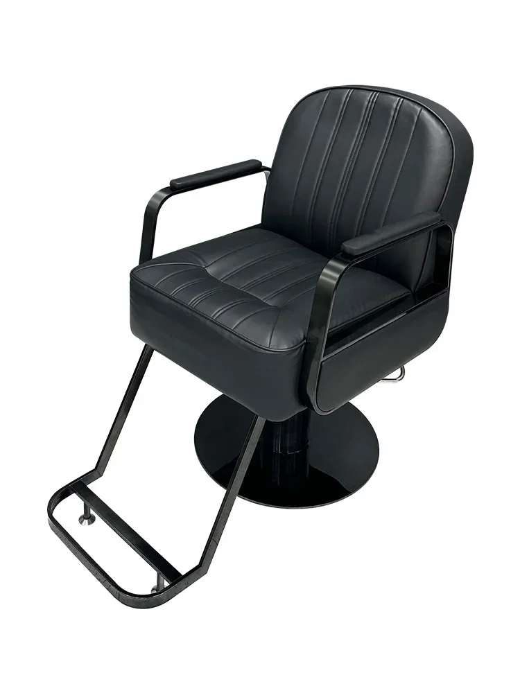 Black Barber Chairs Swivel Hairdressing Barbershop Reclining Salon Chair Rolling Manicure Cadeira De Barbeiro Furniture