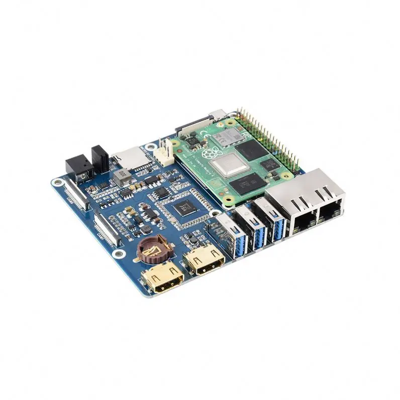 Waveshare Raspberry Pi CM4 Dual Gigabit Ethernet Expansion Board Optional Housing HD-MI 4K DSI Dual CSI