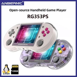 RG353PS Retro Handheld Game Console 3.5 Inch IPS Screen Linux System RK3566 Chip 128G TF Card Preinstalled 20000 Games