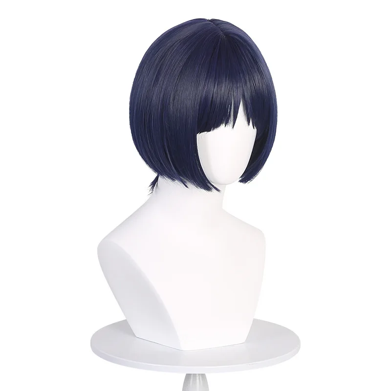 Genshin Impact Scaramouche Cosplay perruque Inazuma pays éclapse Simulation cuir chevelu avec des reflets grisâtre bleu faux cheveux perruque