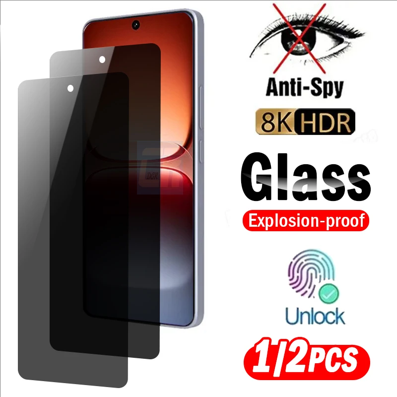 

1-2 шт. защитное стекло премиум-класса для VIVO IQOO 15 13, защитная пленка для экрана IQOO Neo 11 10 9s Pro + разблокировка конфиденциальности, стекло