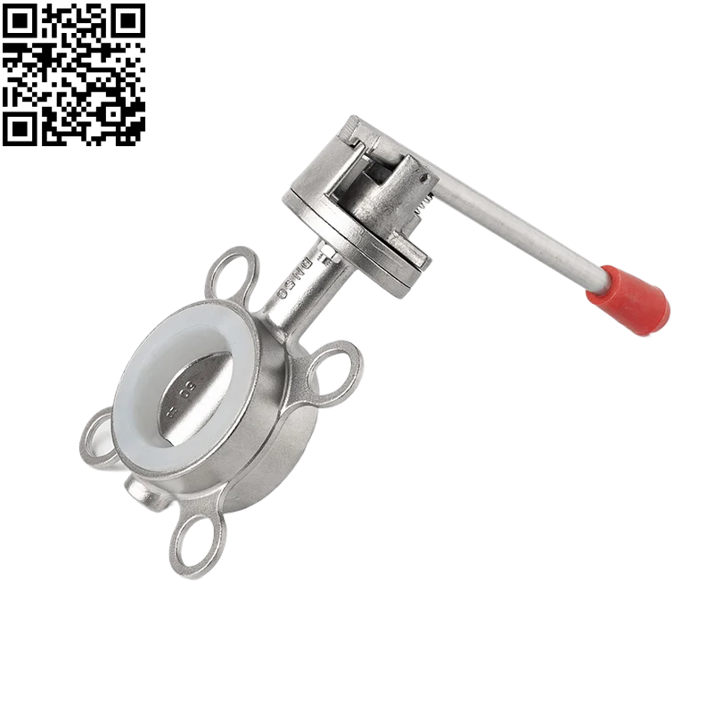 304 Stainless Steel Wafer Butterfly Valve D71x Handle Soft Seal Manual Turbine Valve Dn50