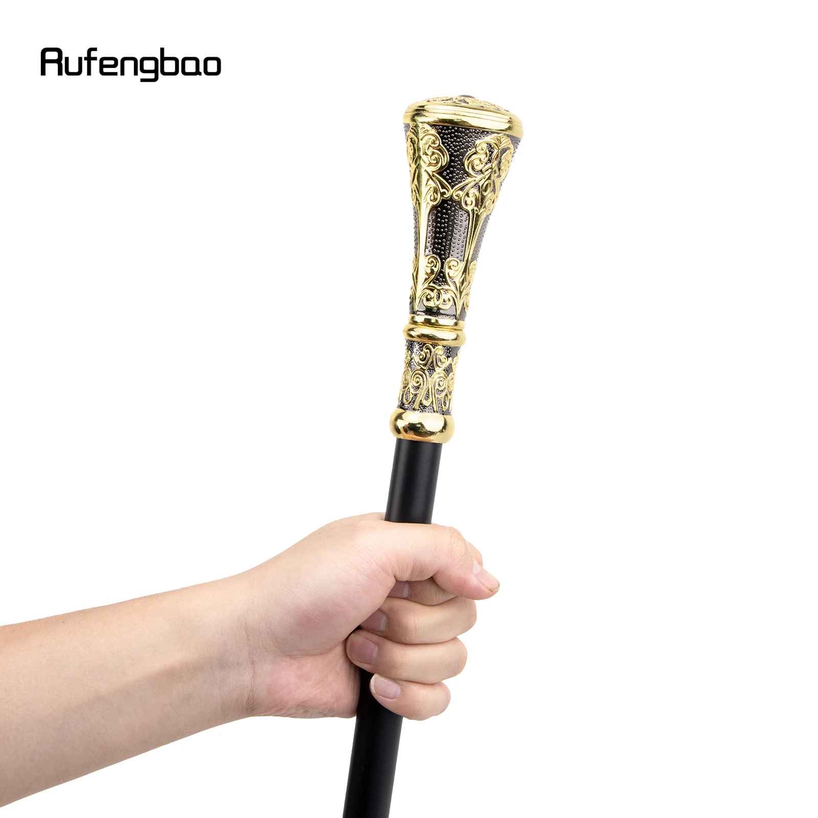 Golden Black Luxury Flower Round Handle Fashion Walking Stick for Party Decorative Walking Cane Elegant Knob Crosier Knob 93cm