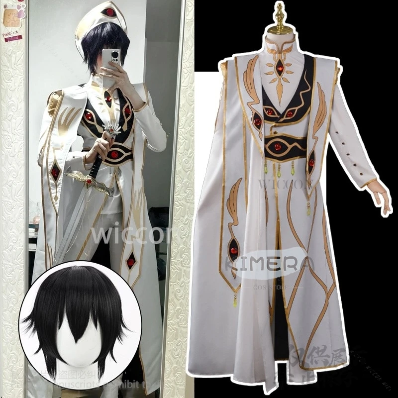 Anime CODEE GEEASS The Leloucch Lamperouge Cosplay Costume Emperor Cloak Uniform Wig Adult Man Halloween Christmas Customized