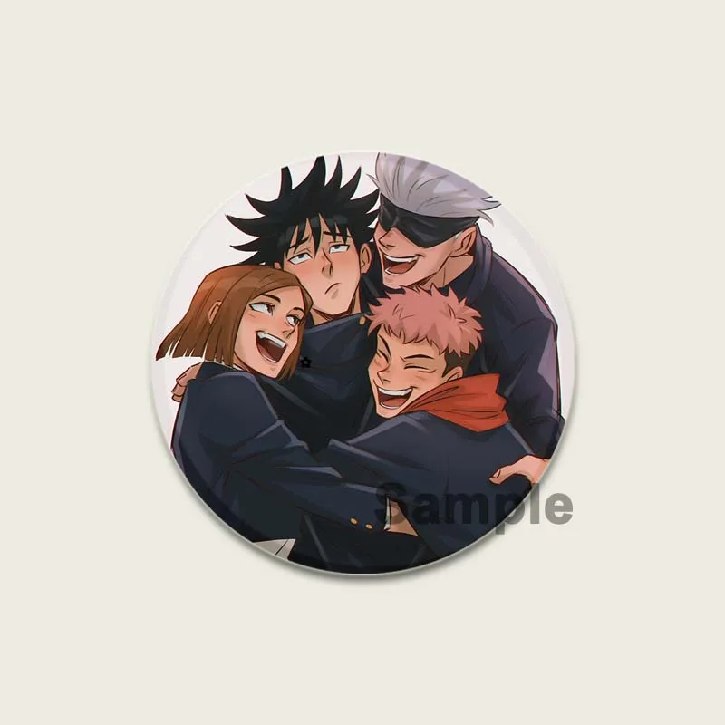 Fushiguro Megumi Tinplate Pins Round Cartoon Brooches for Backpack Cothes Accessories Anime Collection Badge Hat Decoration