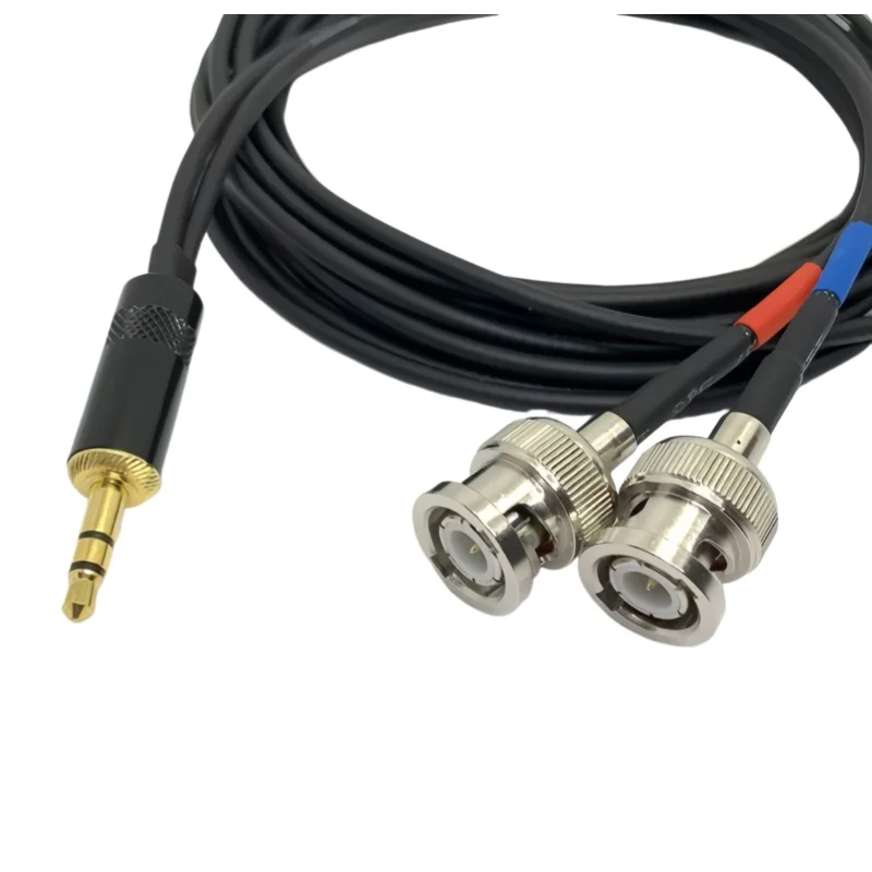 3.5mm audio plug-in dual BNC public left and right channel stereo 3.5 to Q9 1：2 audio cable