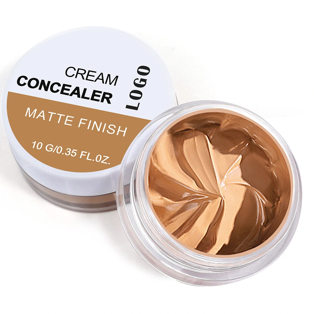 22-color العلامة الخاصة المخفي كريم شعار مخصص صندوق أبيض جرة بلاستيكية مستديرة من ماتي كونتور تعديل ماكياج الوجه الطبيعي