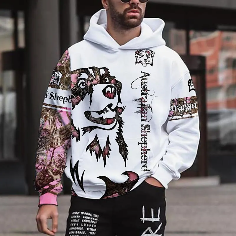 Retro Animal Totem Graphic Men's Hoodie 3D Print Simple Design Long Sleeve Sweatshirt Top Oversize Casual Harajuku Style Clothes