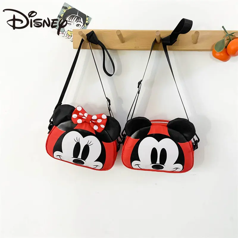 MINISO Spring New Boys and Girls Single Shoulder Messenger Coin Purse Cartoon Mickey Print Children's Accessories Glasses Bag