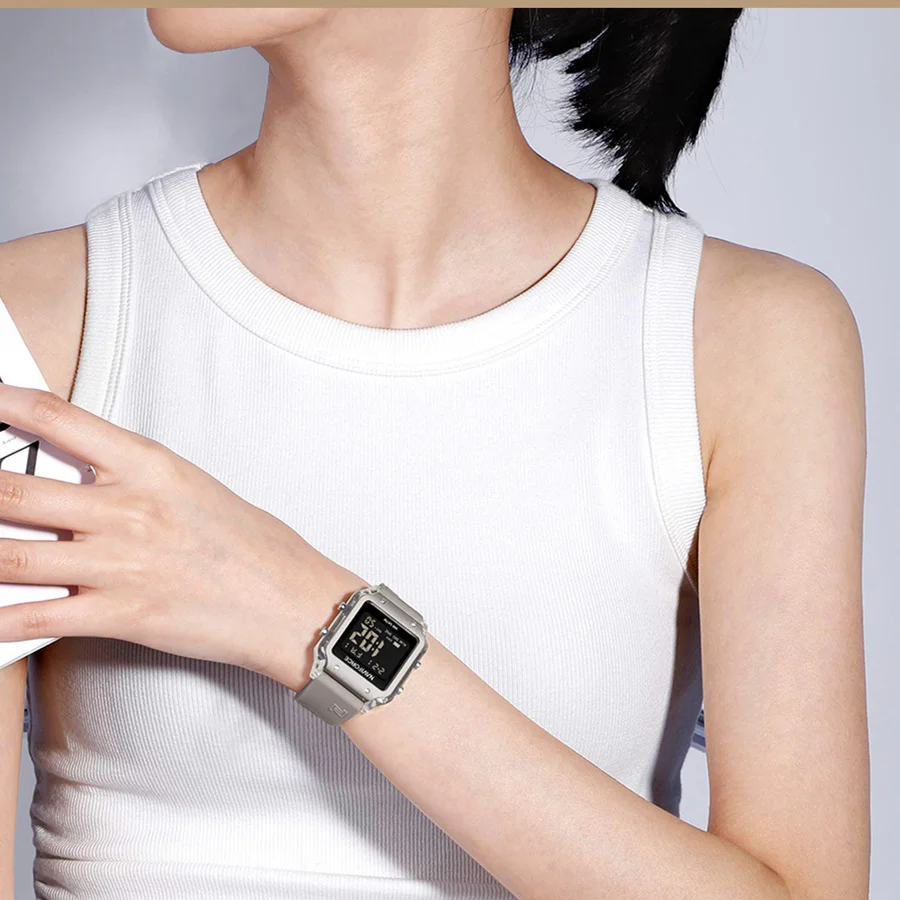 

NAVIFORCE Многофункциональные цифровые часы Женские модные часы Время Дата Неделя Дисплей Силиконовый ремешок Водонепроницаемые женские часы