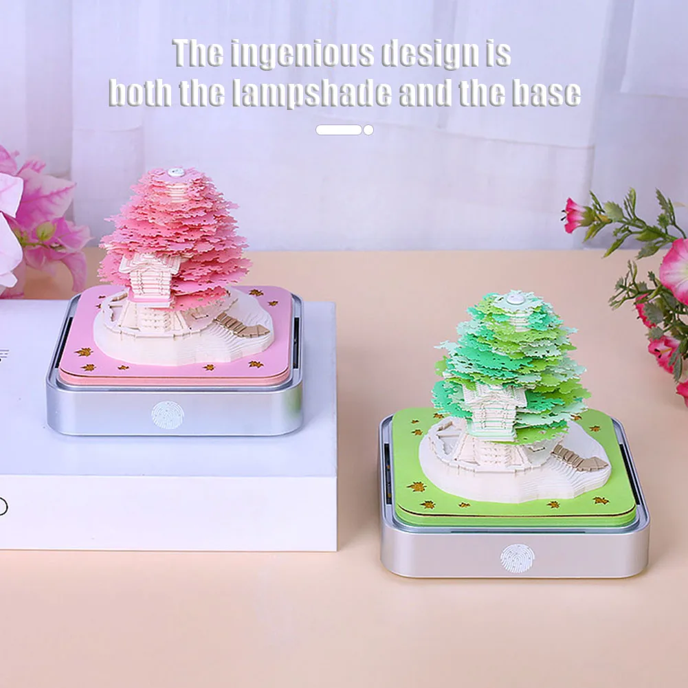 Calendario de Arte de papel 3D 2026 con luces, calendario de escritorio, escultura de calendario artístico para decoración de escritorio de inauguración de la casa de Navidad