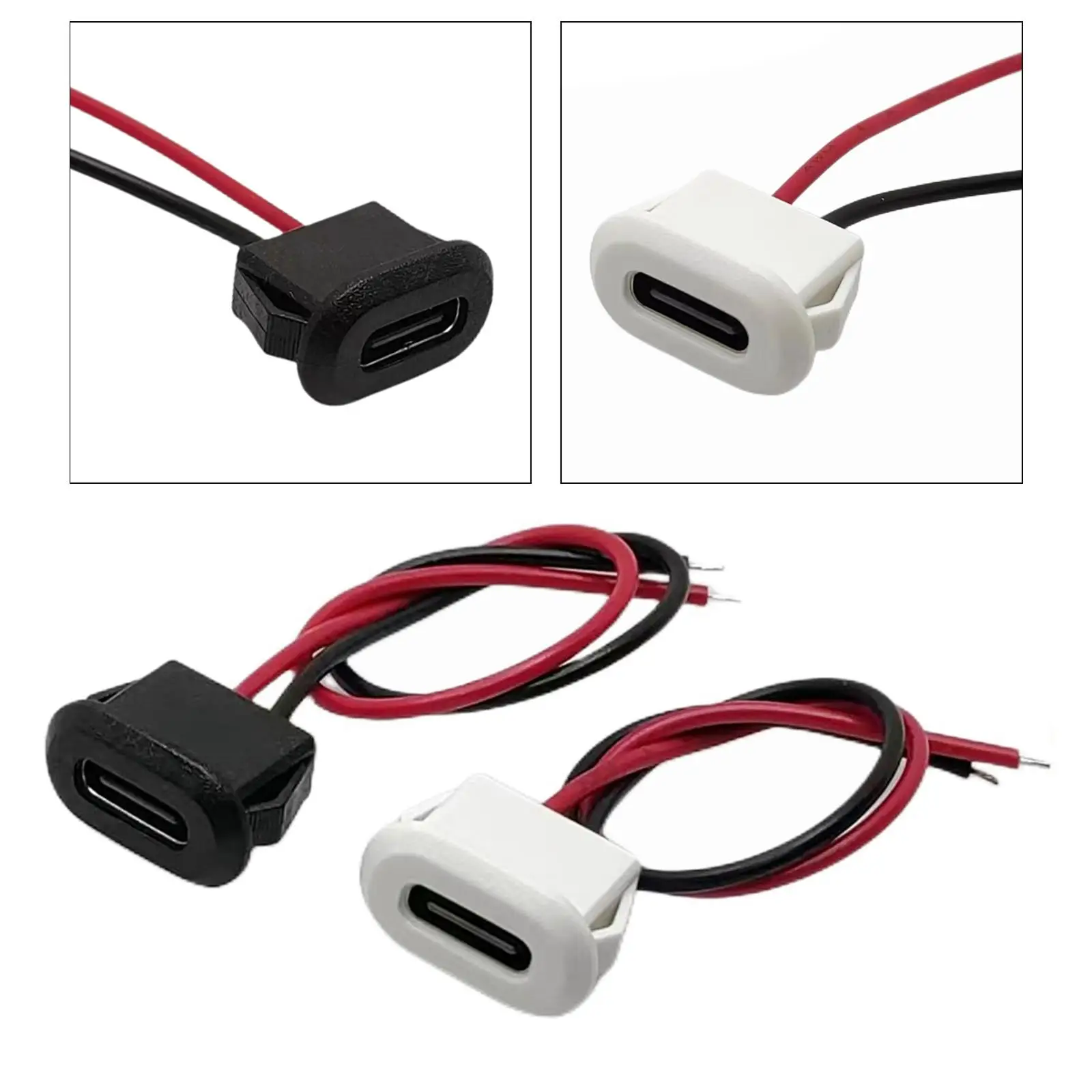 Conector fêmea impermeável tipo C Jack, friso direto 2P, durável Substitui