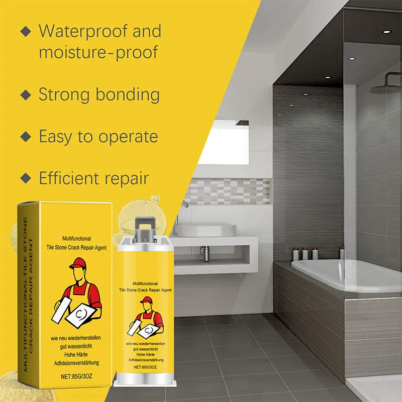 Imagem -03 - Multifuncional Tile Stone Crack Repair Kit Super Adhesive Tools Fix Tub Chips e Rachaduras Pia Porcelana Granito Mármore Fix