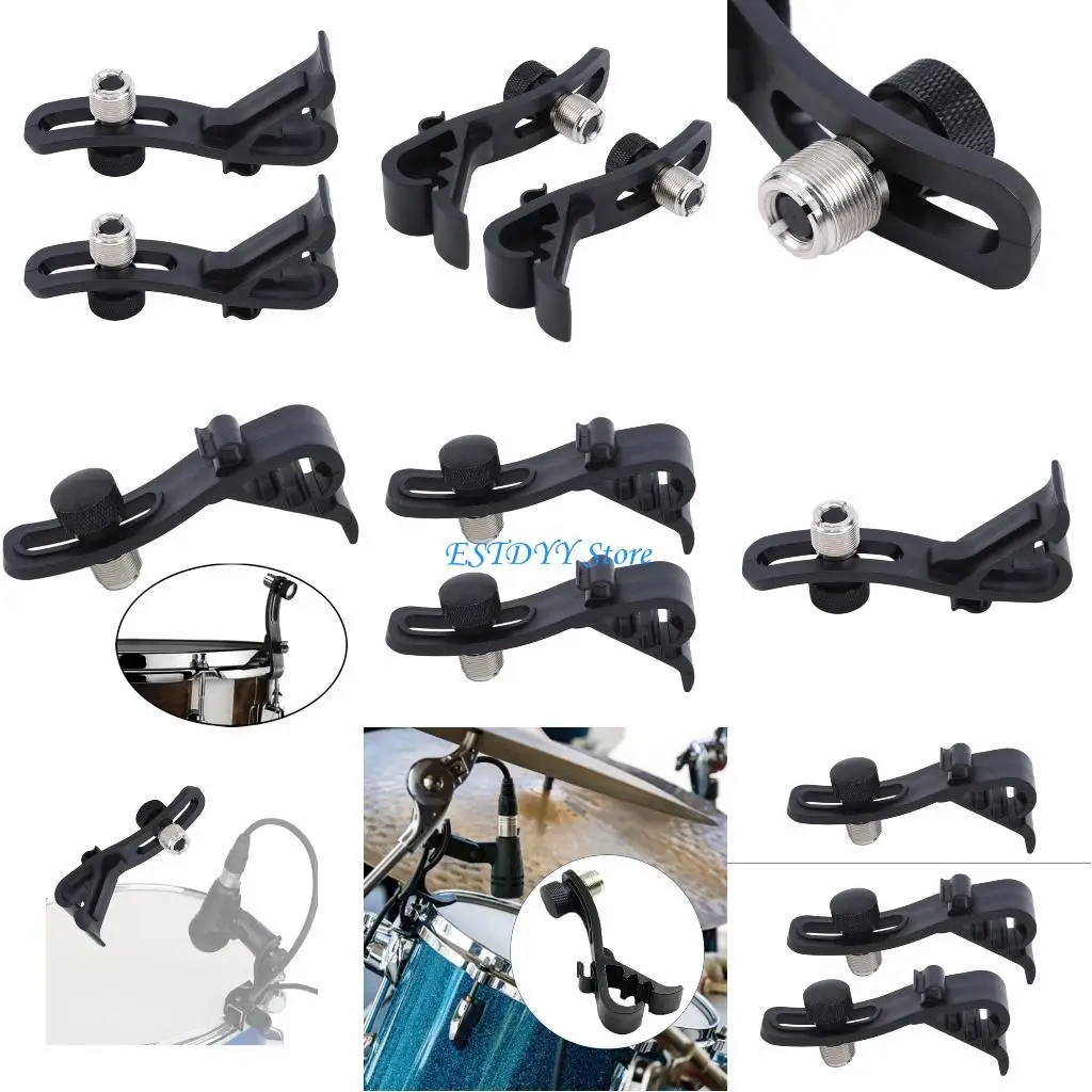 

G6DE Microphone Drum Mount, Drum Mount Mic Clip Drum Microphone Clamp, Shockproof Drum Microphone Securing Clip Replacements