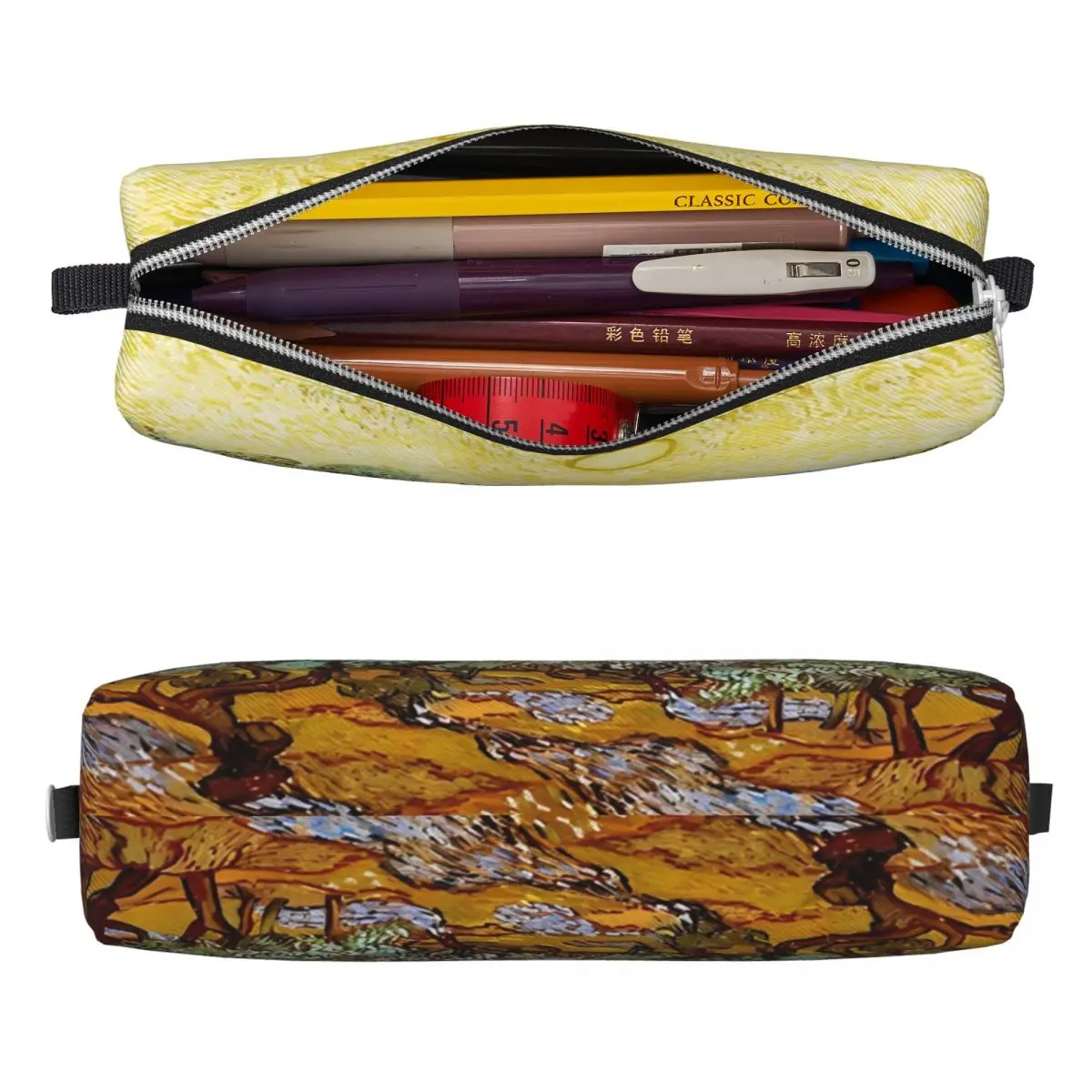 Van Gogh Olive Trees Pencil Cases Oil Painting Pen Bags for Student Large Storage Students School Cosmetic Pencilcases