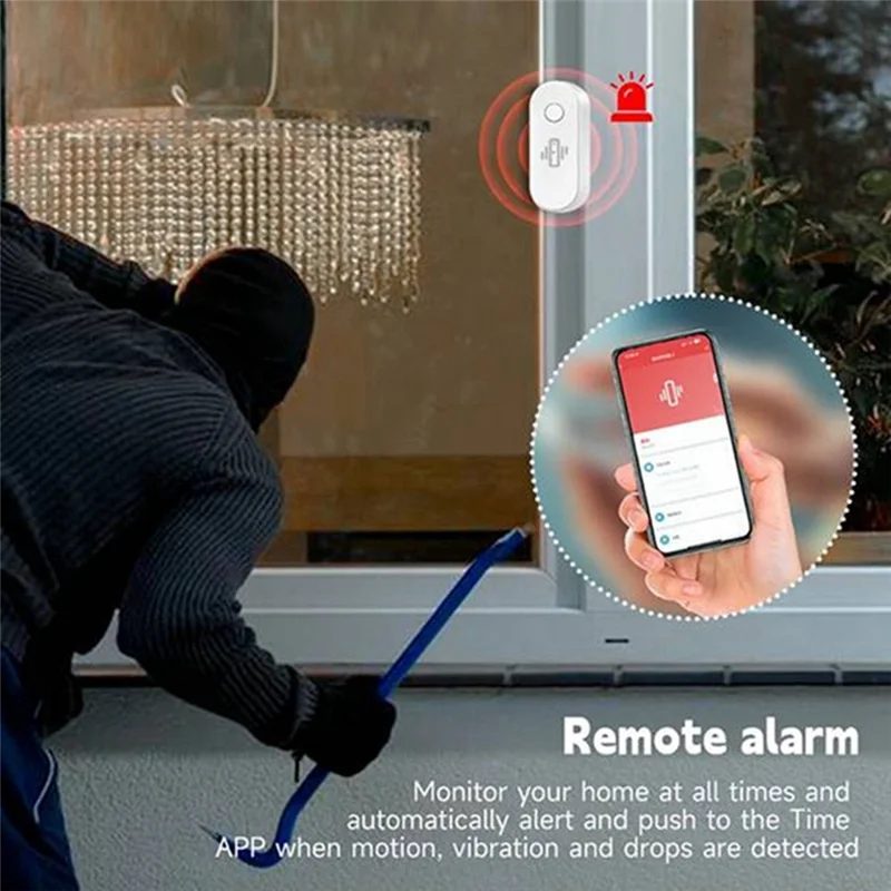 【RECOMENDAR】4PCS Tuya Wifi Vibration Detector Sensor Wireless Vibration Detector Real-Time Smart Life App Alerts For Home Securi