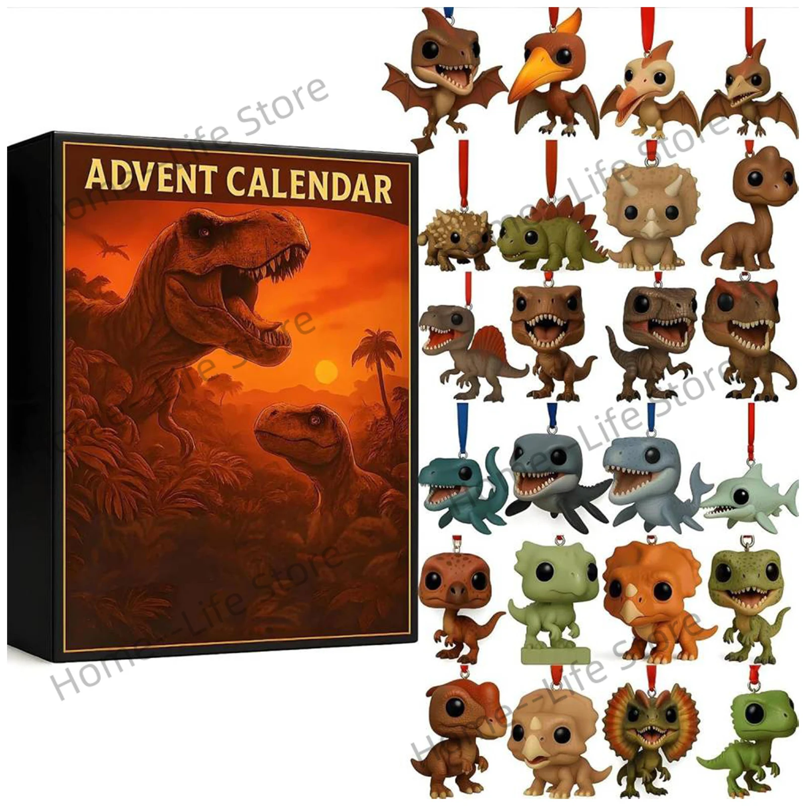 

Dinosaur Park Advent Calendar 2025 with 24 Surprise Figures Christmas Advent Calendar for Halloween and Christmas