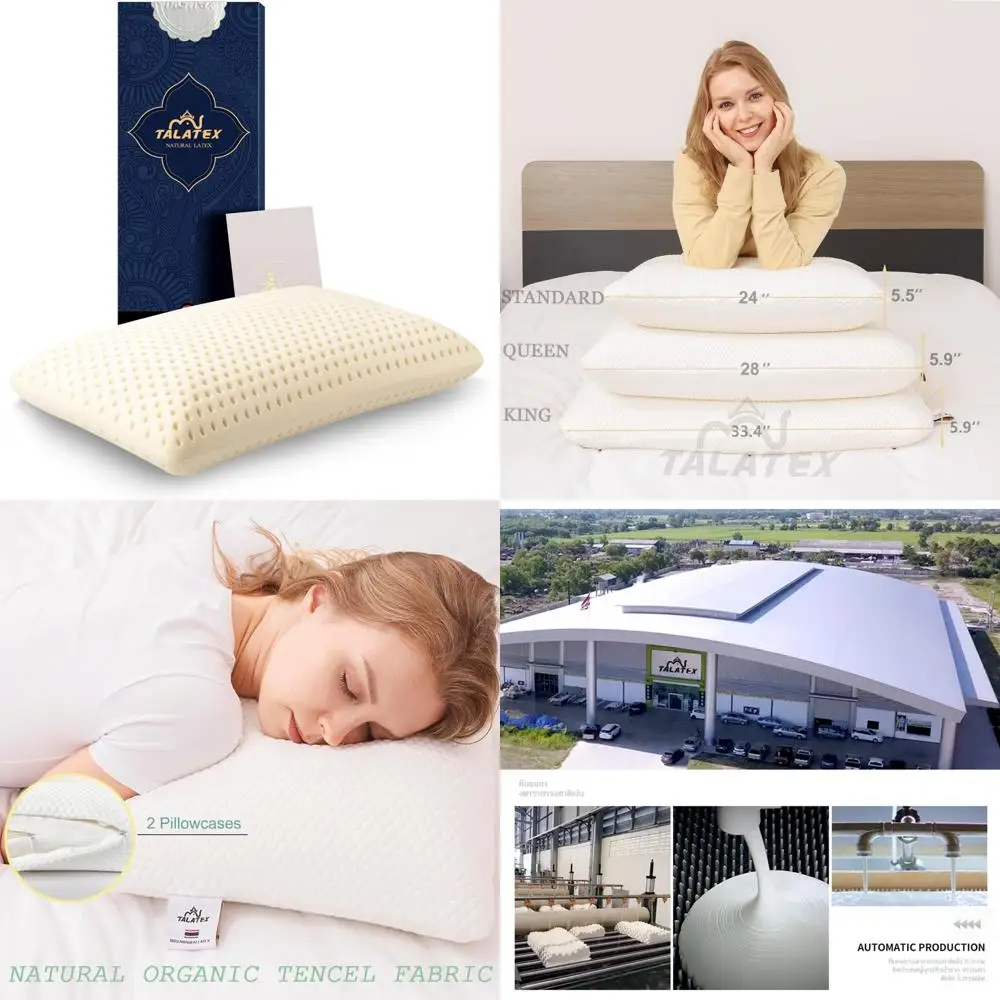 

100% Natural Premium Latex Pillow - Pressure Relief, Chemical-Free, Ideal Gift for Comfortable Sleep
