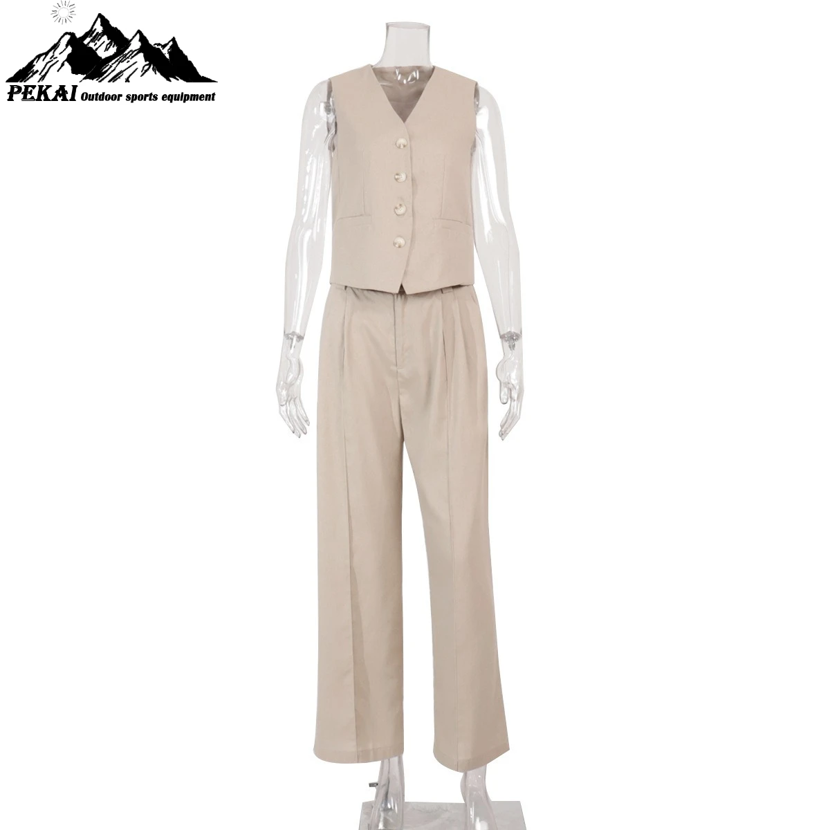 조끼 캐주얼 바지 세트 유럽 및 미국 2025 봄/여름 신상 여성 패션 민소매 조끼 로우 웨이스트 바지 세트