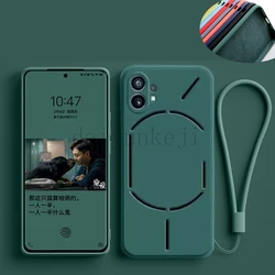 Liquid Silicone Case For Nothing Phone 2 1 2A Phone Case Shockproof Protective Soft Cover with Lanyard Funda