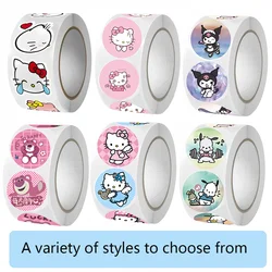 Kawaii Sanrio 500 Pcs/roll New Collection Hello Kitty Stickers Cute Children Reward Stickers Gift Decoration Stickers