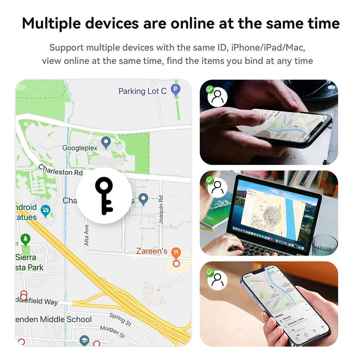 Airtag Replacement Tracker Locator, MFI Certified, Car Key, Pet Anti-Lost Device with Protective Case