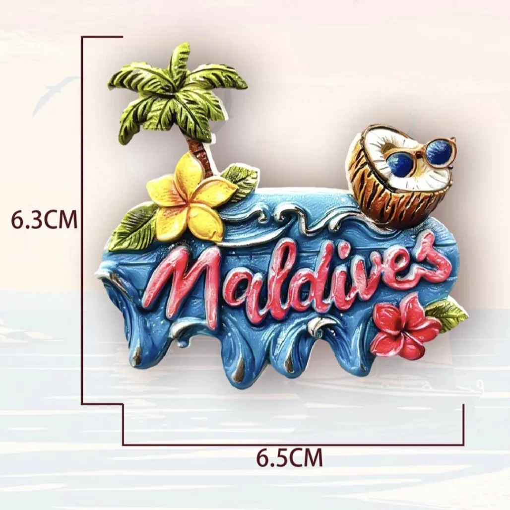 Asia Maldives Resin 3D Fridge Magnets Tourism Souvenir Refrigerator Sticker Handicraft Gift Decoration