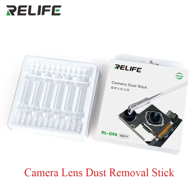 48pcs RELIFE RL-094 Camera Lens Dust Removal Stick Strong Adhesion For Phone Repair Cleaning Tool