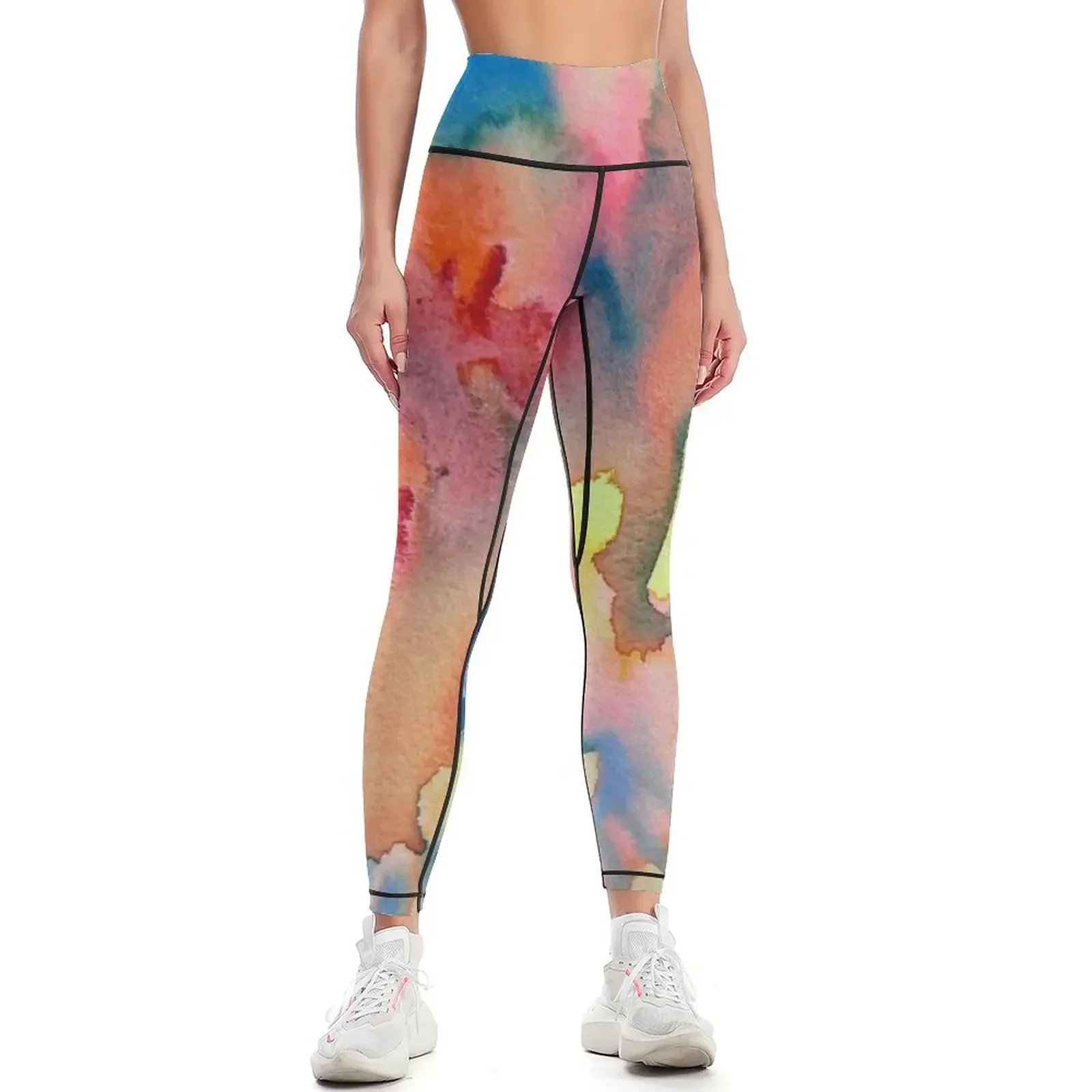 

Watercolor for Lisa, abstract Leggings Fitness clothing gym wear Fitness woman Female legging pants Womens Leggings