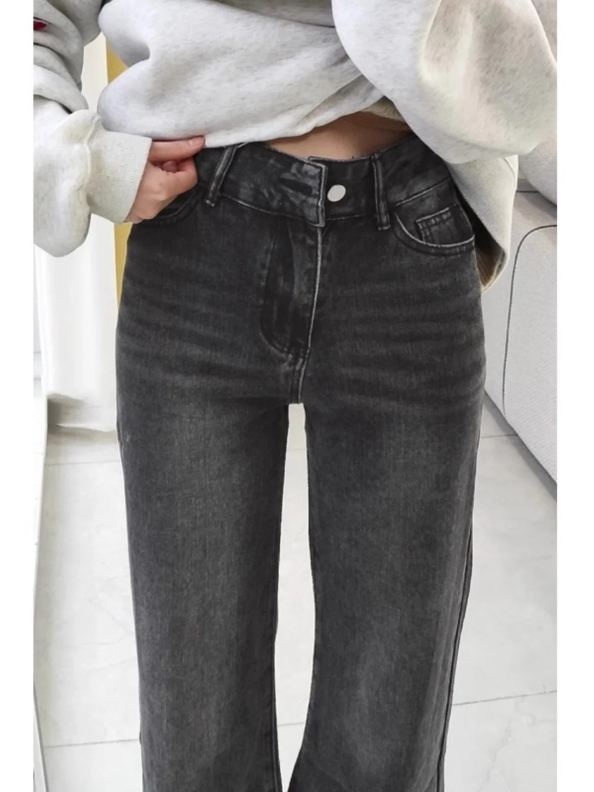 ay Wide Leg Jeans Women's Fall Loose Slim Straight Leg Pants for Pear aped Body High Waist Casual Sle Denim High Waist