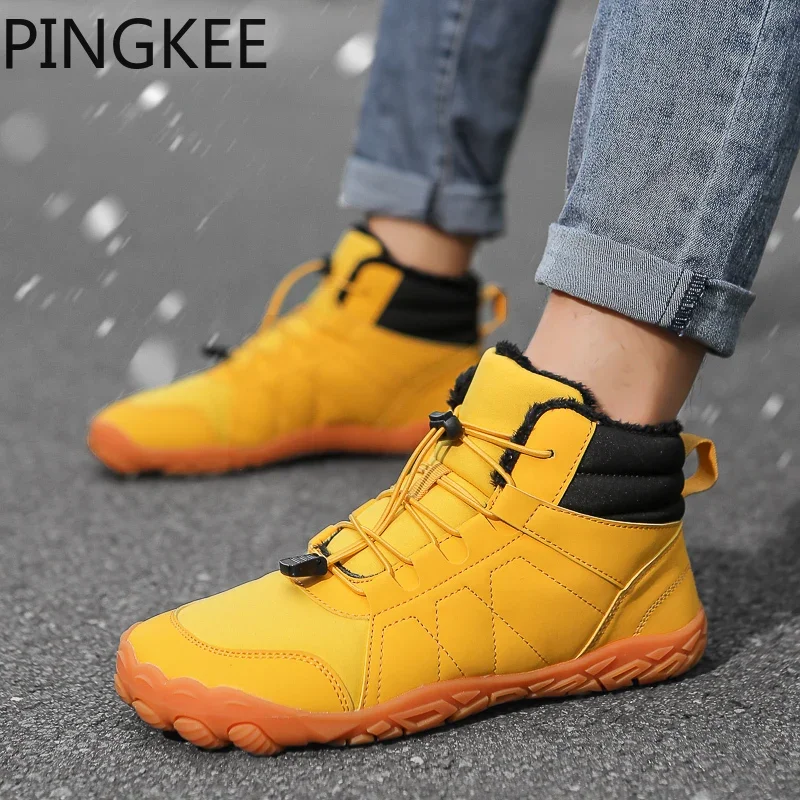 PINGKEE VENOCON Wide ToeBox Barefoot Shoes Men Women Athletic Minimalist Winter Snow Thermal Boots Sneakers Feet Footwear Man