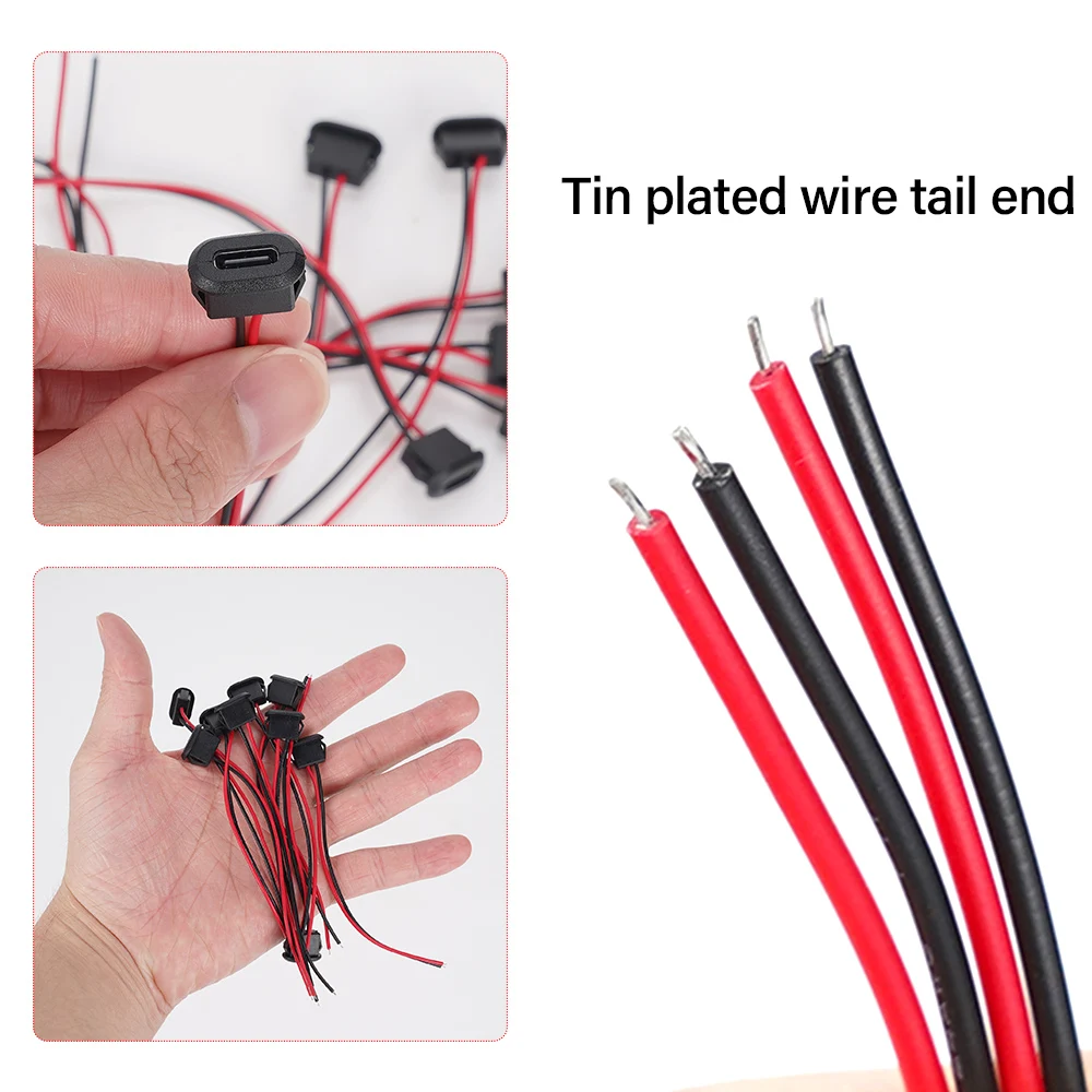 Usb Type-C 2 Pins Connector Jack Oplaadpoort Ovaal Met Draad Stroom Snelle Jacker Poort Oplader Stekker Usb 2.0 Connectiviteit