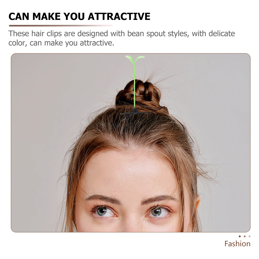 

50pcs Hairpin Accessories Women Girls Bean Sprout Clips Cute Kawaii Plastic Clips for Thin Hair Plant Hair Accessories