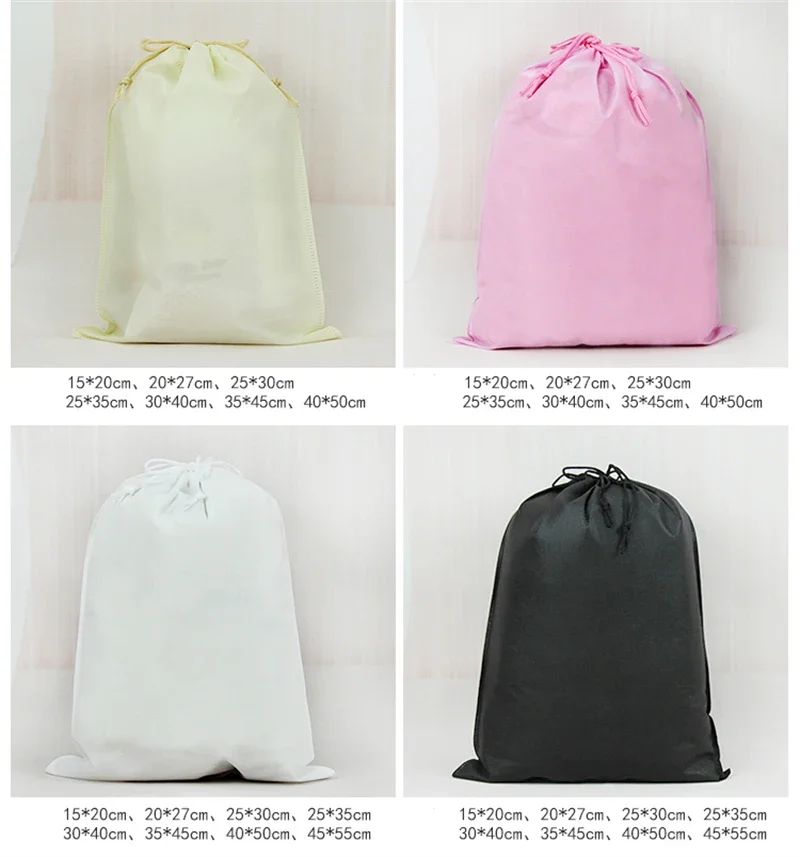 

200 pieces 30*38cm pink, orange, black blue colors of non woven bag with 1 side white logo print