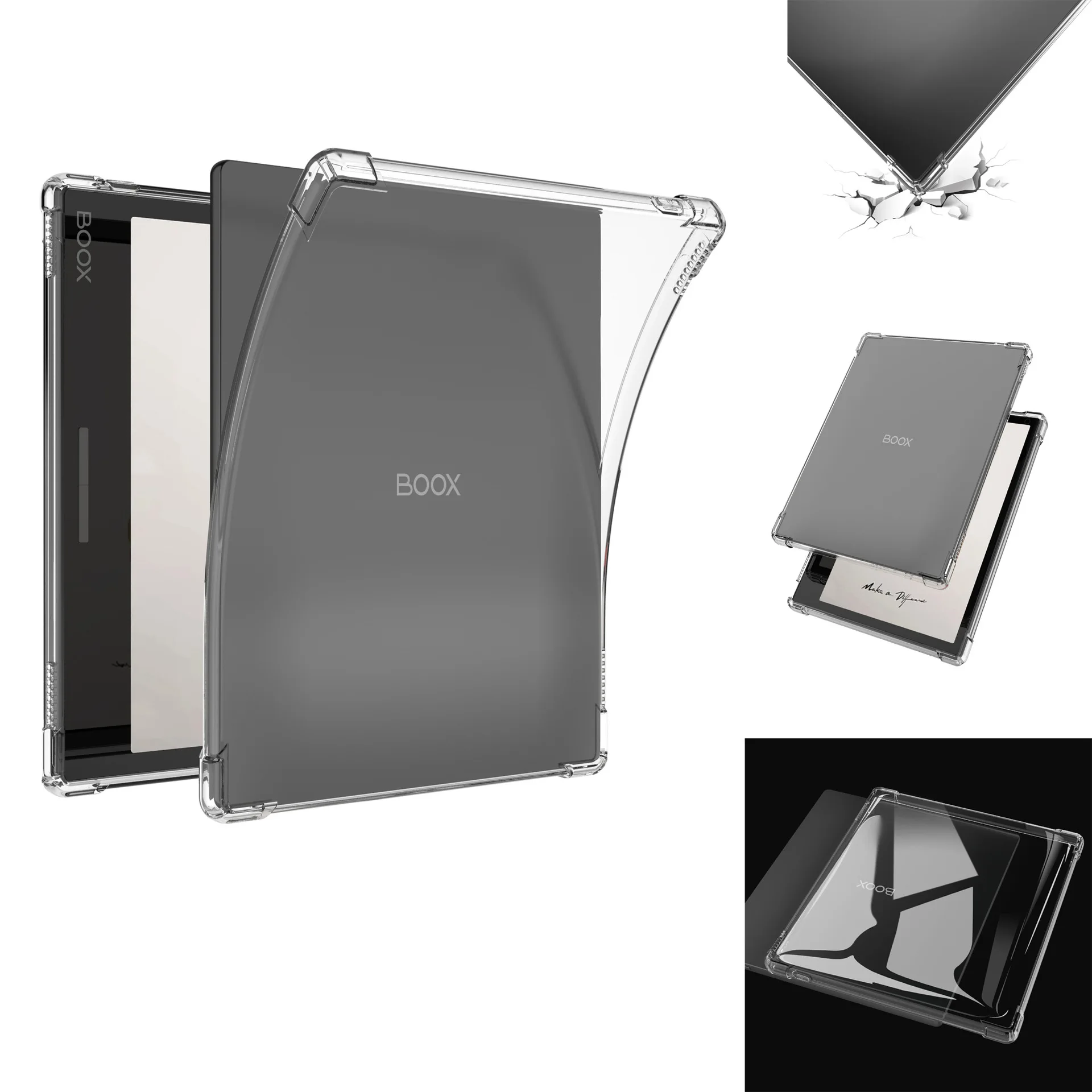 Case for 7'' Onyx Boox Go 7/GO 7 Color (1/2th Gen,)/Boox Leaf2/Leaf3/3C/Page/Galileo E-Reader Case Clear, Soft TPU Back Cover