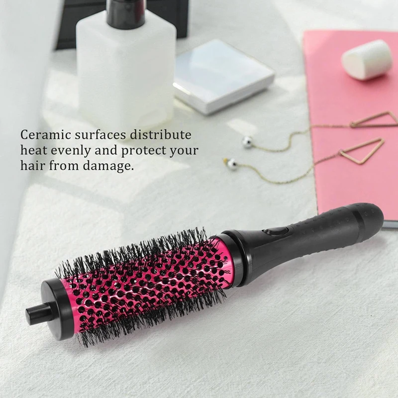 Hot 6pcs/set 3 Sizes Detachable Handle Hair Roller Brush with Positioning Clips Aluminum Ceramic Barrel Curler Comb Hairdresser