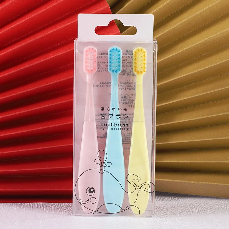 3 PCS New Candy Colored Fat Handle Preventing Tooth Decay Small Head High-quality Ultra Soft Bristles Toothbrush Brush Holder